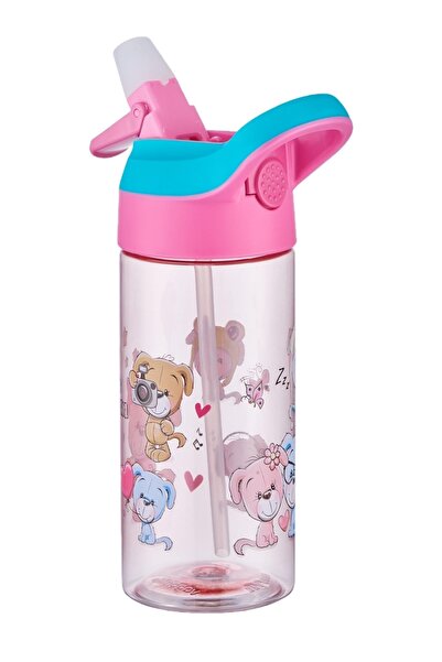 Vagonlife Set of 2 500ml Tritan Children's School Water Bottle with Thick Straw