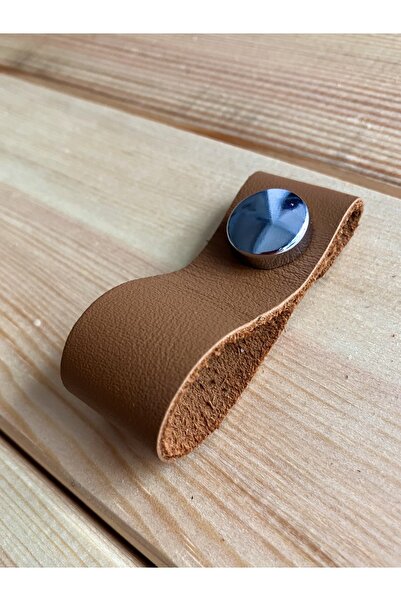 alfa tasarım atölyesi Hakiki Deri Dolap Düğme Kulp - Camel