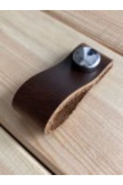 alfa tasarım atölyesi Genuine Leather Cabinet Button Handle - Crazy Tan (5 Pi...