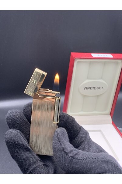 Vindiesel Kişiye Özel Marka Dikdörtgen Model Gold Renk Şık Çakmak