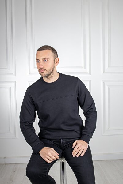 Sarar Чорна чоловіча футболка з круглим вирізом