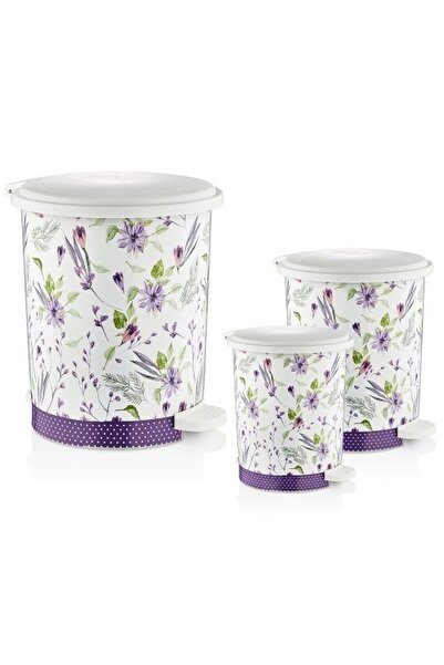Genel Markalar **(1adet)** 2-3-4 No 3 Lü Desenli Pedallı Çöp Kovası Set*1ofse...