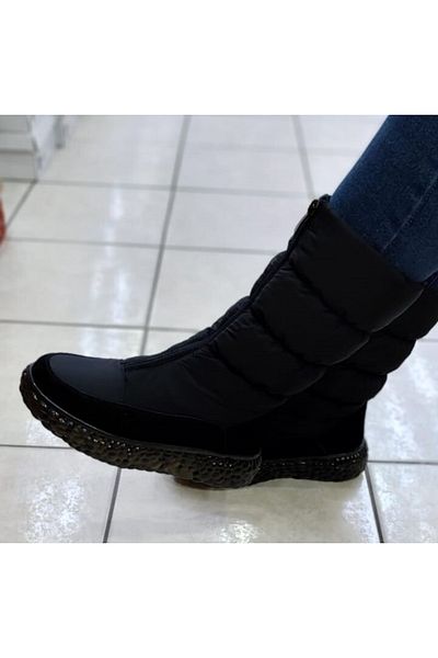 Guja 22k347 Γυναικείες μαύρες γούνινες μπότες καρμποτ