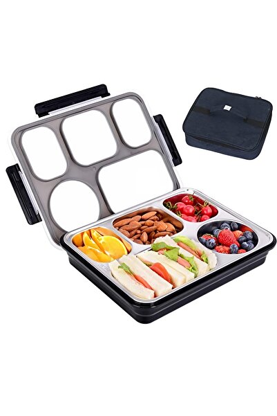 Vagonlife Taşınabilir Beş Bölmeli 304 Paslanmaz Çelik Çocuk Öğrenci , Ofis Iç...