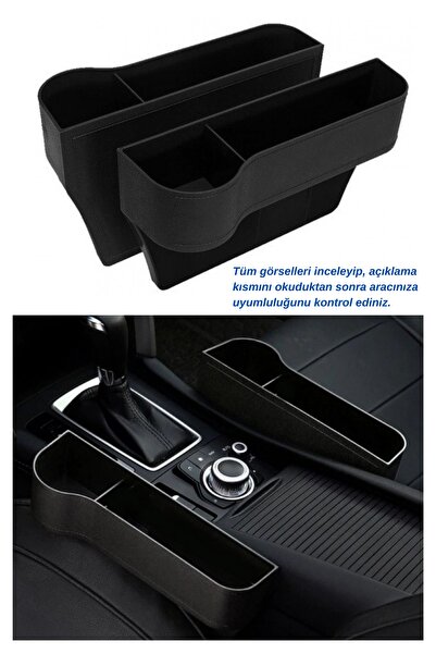 TUSBA MARKET Universal Luxury Auto Organizer & Cup Holder Μαύρο Σετ 2 τεμαχίων
