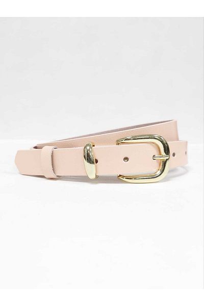 Kemerix 100% Genuine Leather Women's Powder Belt with Gold Buckle