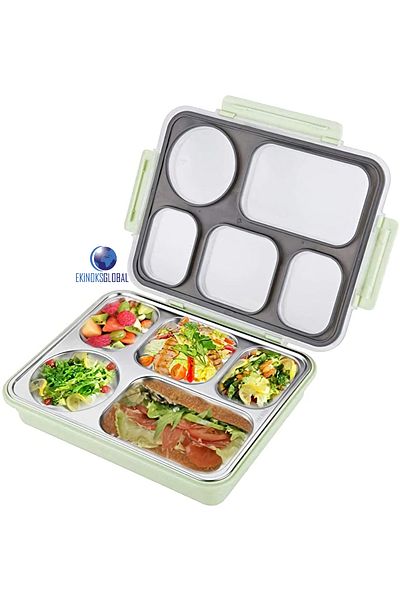 Vagonlife 304 Stainless Steel Food Box - Portable, Five Compartments, 1600ml Capacity