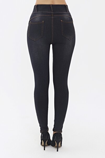 MojerHermosa Dokuma Kot Görünümlü Kadın Tayt