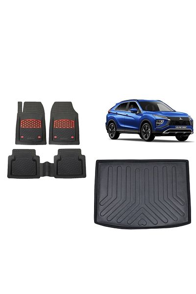 TEAMCAR 2019 Model Mitsubishi Eclipse Cross - 3D Luggage Pool Compatible Suit with 3D Red Chrome Pool