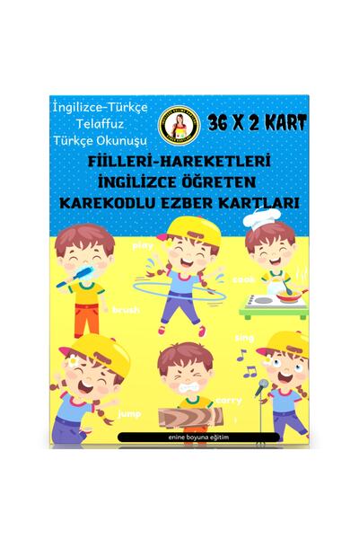Enine Boyuna Eğitim بطاقات رمز الاستجابة السريعة لتدريس الأفعال الإنجليزية