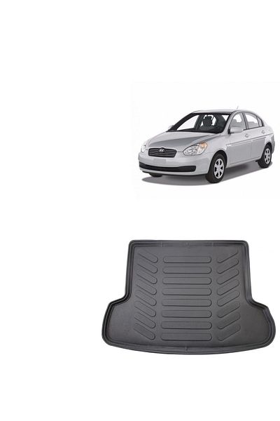 TEAMCAR Hyundai Accent Era 2009 - مجموعة أمتعة وحصيرة ثلاثية الأبعاد، كروم رمادي ومتوافق
