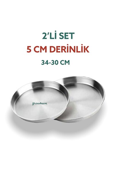 YILDIZ ARKAR Alüminyum Baklava Börek Fırın Tepsisi 2'li Set (34-30 Cm)