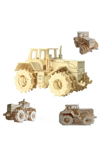 BAMTEBİ Tractor 3d Ahşap Boyanabilir Puzzle Maket Traktör 79 Parça