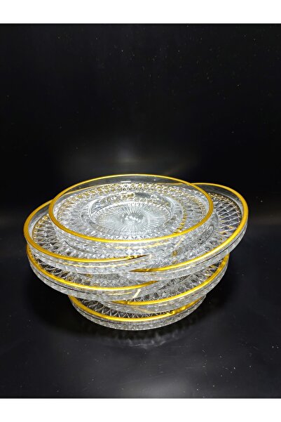 Zeryas Home 6 Pieces Gilded Tea Plate - Elysıa Compatible