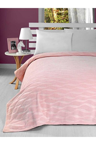 MİNK Sense Çift Kişilik Emboss Kabartmalı Battaniye Pudra