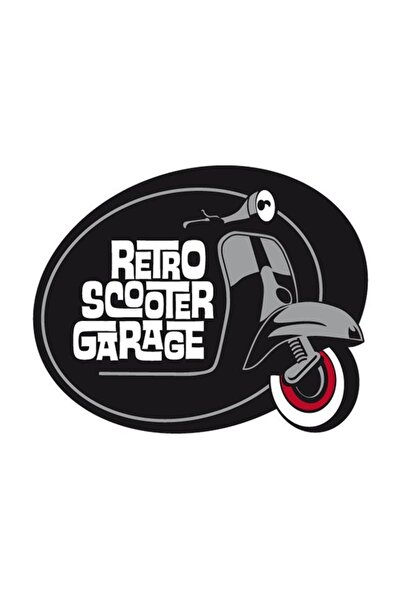 MegaSticker Retro Scooter Araba, Motorsiklet, Kask, Laptop,cam Sticker 14x10 cm
