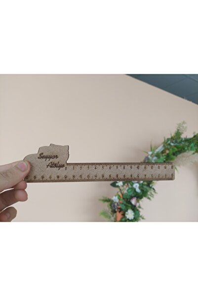 Seyyar Atölye Kişiye Özel 20 Cm Ahşap Cetvel