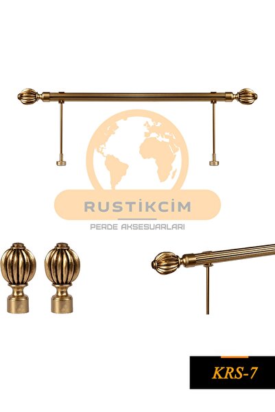 RUSTIKCIM Alüminyum Antik Rustik Perde Askısı Fon Perde Askısı 100 Cm Krs-7