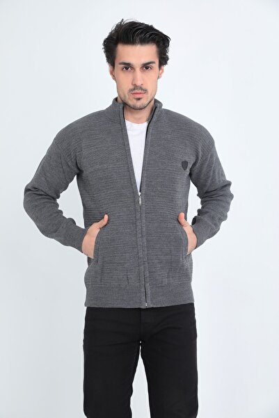 KMKkombin Чоловічий кардиган з блискавкою та сталевим плетінням
