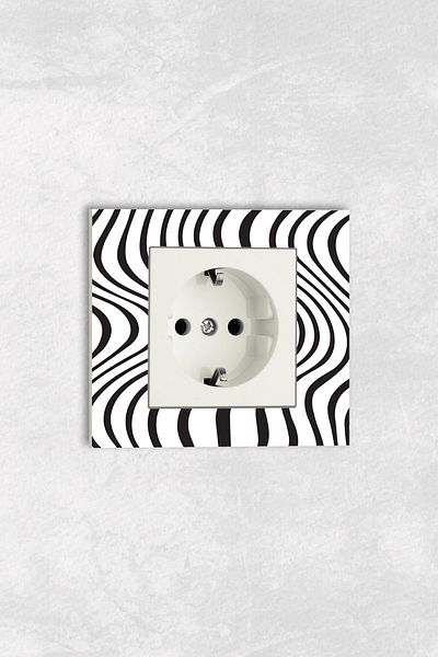 markcat Ovivo Grano UV Printed Zebra Pattern White Single Decorative Grounded Socket Frame Set - Home Water