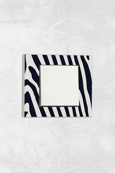 markcat Ovivo grano UV Printed Zebra Pattern White Single Decorative Switch Socket Frame Set