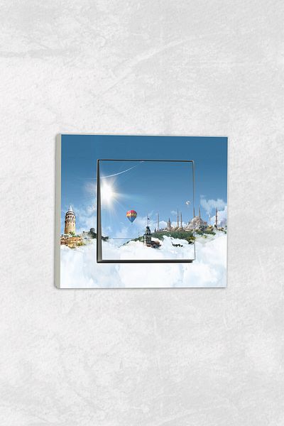 markcat Ovivo grano UV Printed Türkiye Concept White Single Decorative Switch Socket Frame Set