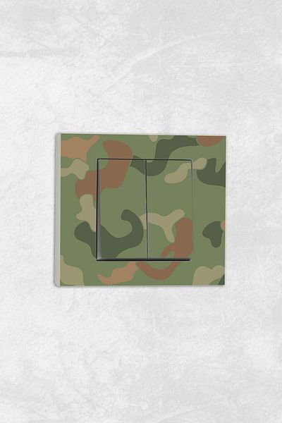 markcat Ovivo Grano (Double Switch Socket) UV Printed Camouflage Pattern White Commitator Frame Included