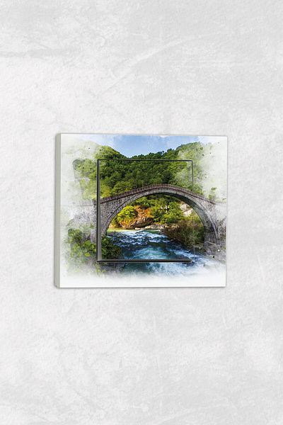 markcat Ovivo grano UV Printed Bridge Landscape Pattern White Single Decorative Switch Socket Frame Set