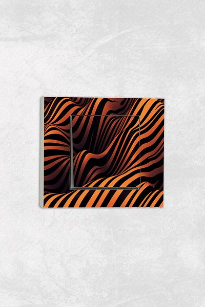 markcat Ovivo grano UV Printed Zebra Pattern White Single Switch Socket Frame Set