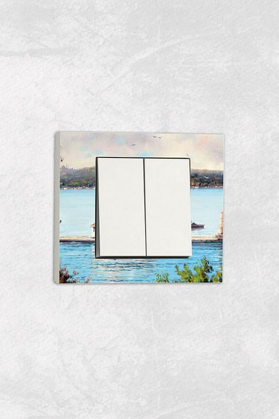 markcat Ovivo Grano (TWO KEY SOCKET) UV Printed Old Istanbul Concept White Comitator Frame Included