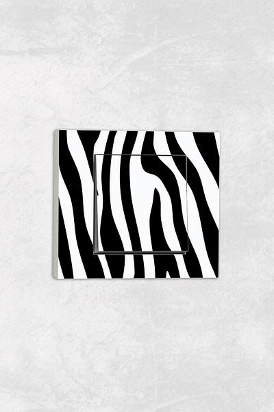 markcat Ovivo grano UV Printed Zebra Pattern White Single Switch Socket Frame Set