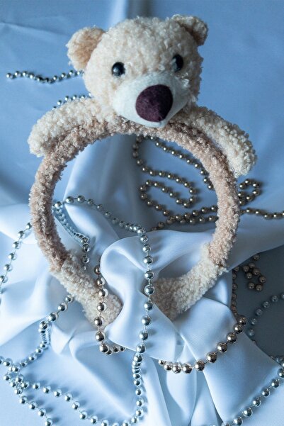 Luludy Kids Bej Sevimli Ayıcık Peluş Kız Çocuk Taç
