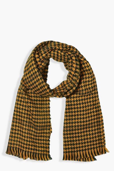 Mathilda Aksesuar Κασκόλ Unisex με κίτρινο σχέδιο - Houndstooth