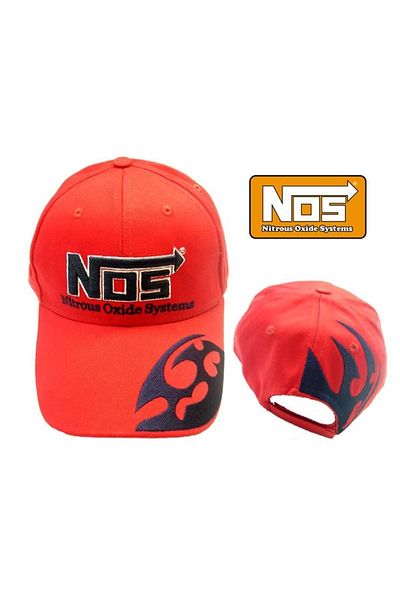 NOS Red Hat with Flame on the Side, Hat