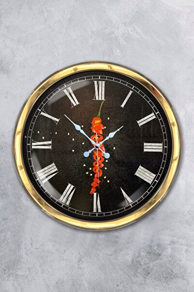 Kasva Concept هدية ساعة حائط مطبخ معدنية ذهبية مقاس 40 سم