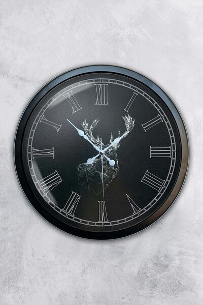 Kasva Concept هدية ساعة حائط معدنية سوداء على شكل حيوانات مقاس 40 سم