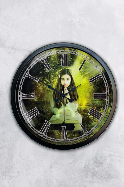 Kasva Concept هدية ساعة حائط مزخرفة معدنية سوداء مقاس 40 سم