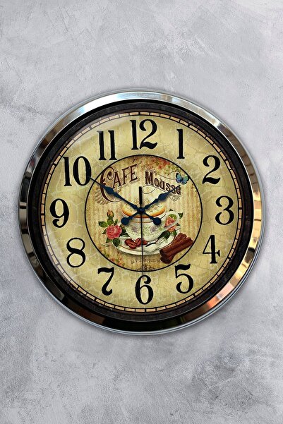 Kasva Concept هدية ساعة حائط مطبخ معدنية من الكروم مقاس 40 سم