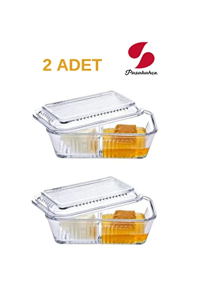 Paşabahçe 2 Piece Frigo Studio Glass Storage Container with Compartments 480 Cc