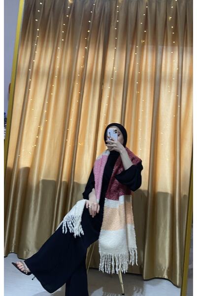 MSASTYLE Kalın Çizgili Yumuşak Dokulu Atkı