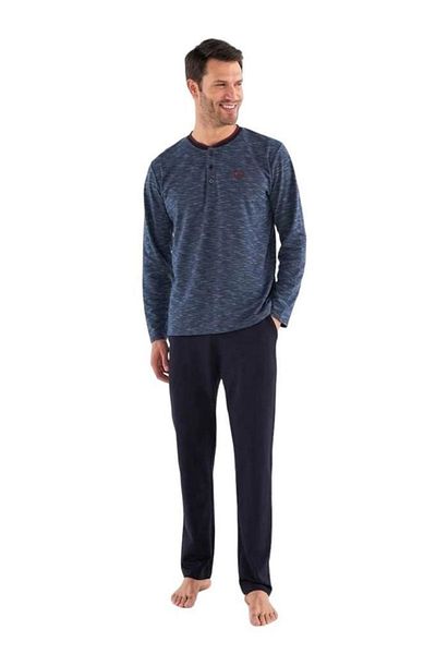 Mod Collection Patted Collar Cotton Men's Pajamas Set