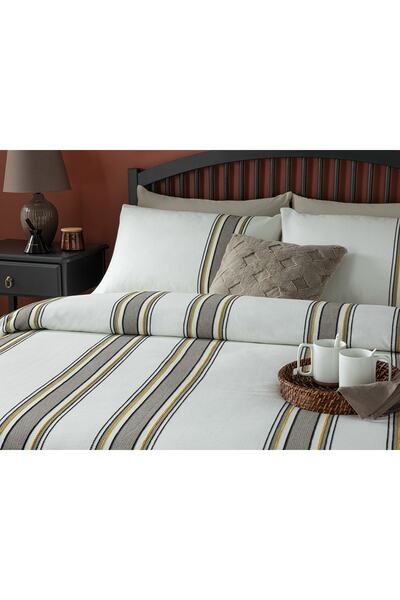 English Home Set cuvertură de pilota de o singură persoană vopsită cu fire de chenille Fine Lines 160x220 cm Galben - Maro