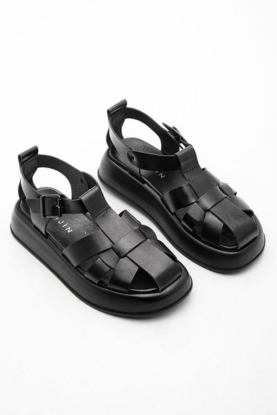 Marjin Sandalette - Schwarz - Flacher Absatz