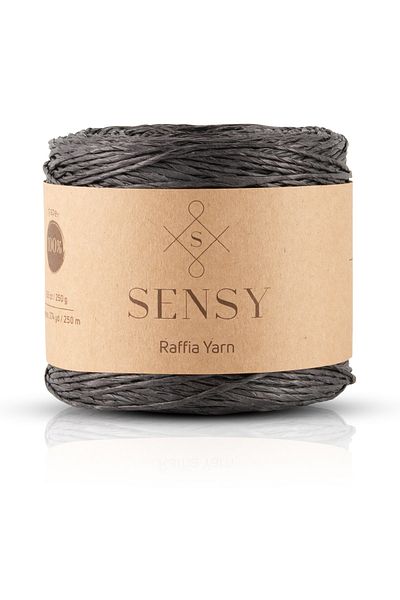 SENSY Premium 250 gr Ață de hârtie naturală, fire de hârtie împletită, rafie, geantă, suplă, ață de pălărie, 250 m negru