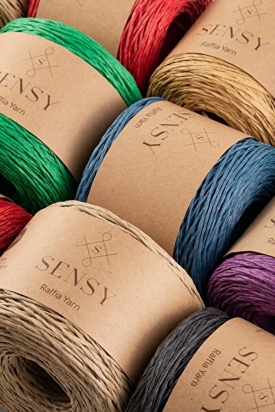 SENSY Premium 250 gr Ață de hârtie naturală, fire de hârtie împletită, rafie, geantă, suplă, ață de pălărie, 250 m negru