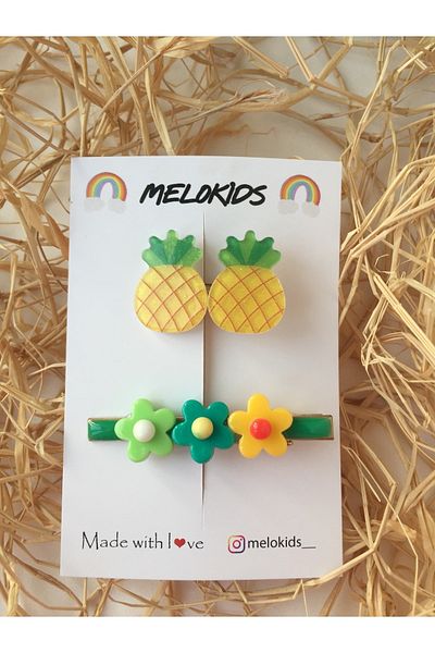 Melo Cataramă cu 2 cleme epoxidice cu flori de ananas