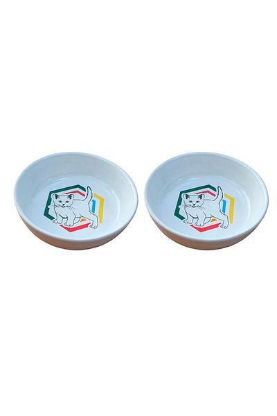 Glipet 2-Piece Washable Ceramic Food and Water Bowl 14 cm 250 ml