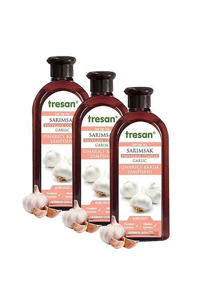 Tresan Garlic Repair Shampoo - 300 ml x 3 Pieces
