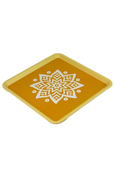ZucciHome Zucci Home Yellow Alaçatı Tray - 32,5x32,5 Cm