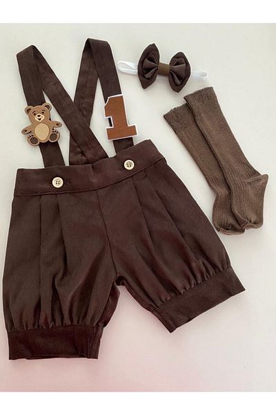 tubibebe Winter Teddy Bear Concept Salopet + Bow Tie + Socks